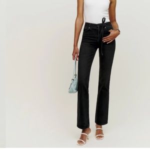 Reformation Rossi Belted High Rise Bootcut Jeans